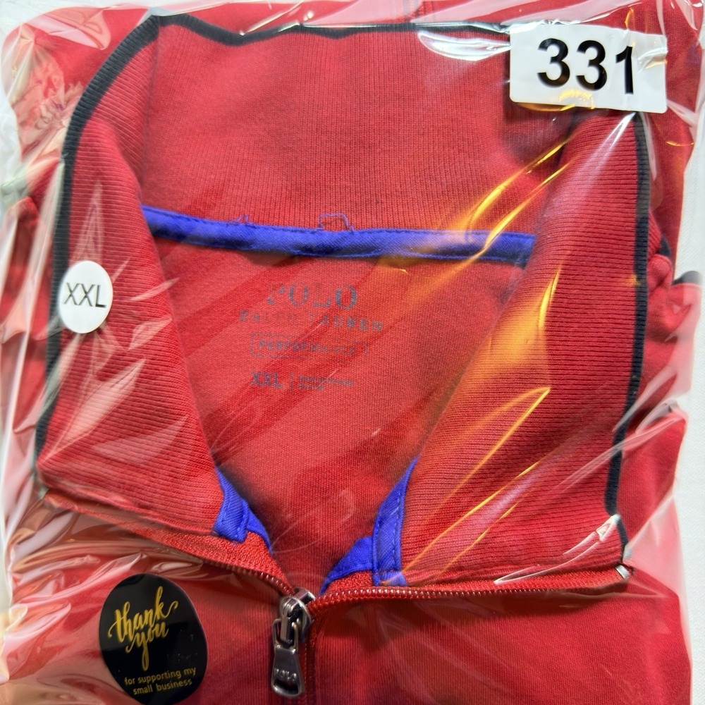Polo Ralph Lauren XXL Track Red Cotton Pony Logo Knit Performance Jacket - Picture 9 of 10